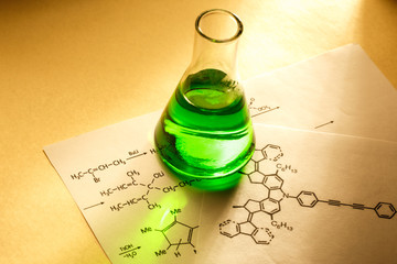 Chemical tube with reaction formula