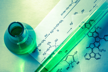 Chemical tubes with reaction formula