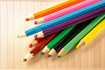 Obraz premium Palette of colorful pencils