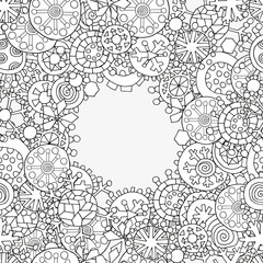 Decorative frame of artistically snowflakes.