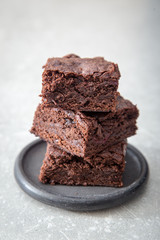 Homemade Delicious Chocolate Brownies. closeup chocolate cake