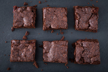 Homemade Delicious Chocolate Brownies. closeup chocolate cake