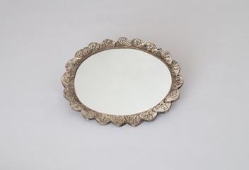 silver antique mirror