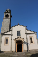 Church San Leonardo and Bell tower in Pallanza Verbania, Piedmont Italy