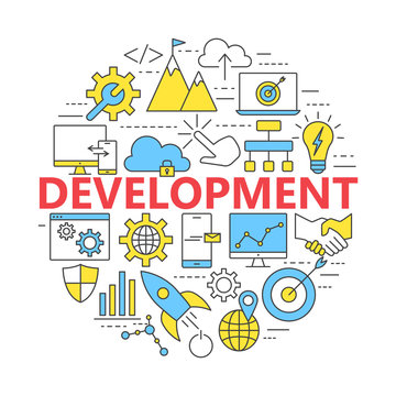 SEO and development icon set