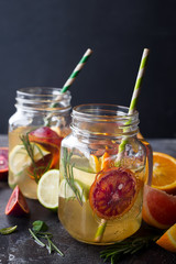 Fototapeta na wymiar orange lemonade on a jar