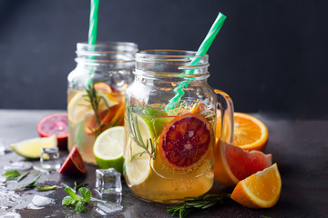 orange lemonade on a jar