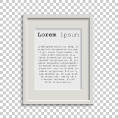 Realistic photo frame isolated on white background. Pictures frame vector illustration.