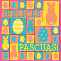 Funky Easter card in vector format. Words translate to "Happy Easter".