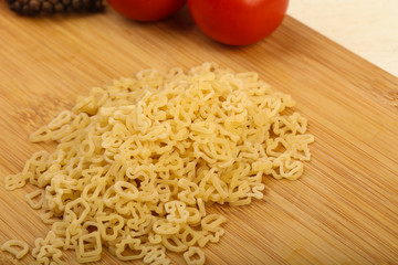 Raw pasta for kids