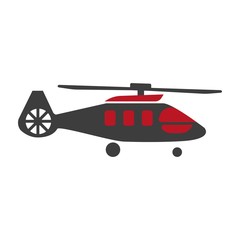 Military rescue helicopter icon vector image. Rotor plane