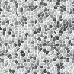 gray colored floor marble irregular plastic stony mosaic pattern texture seamless background with white grout grayscale colors