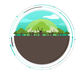 Fototapeta premium Forest circle badge design. vector illustration.
