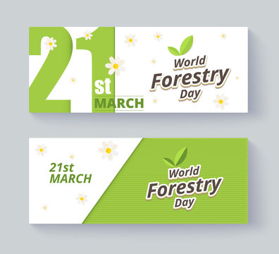 Forestry day Label and banner design. vector illustration.
