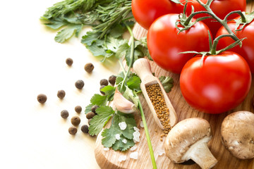 Ingredients for cooking sauce.