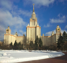 Obraz premium Main building of the Lomonosov Moscow State University. MGU. Moscow, Russia