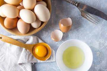 Eggs Kitchen tools rusty vintage background

