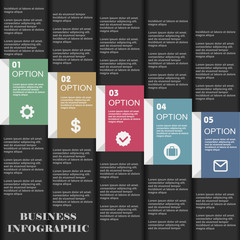 Business template, number paper, cut template. Conceptual creative template, infographic elements