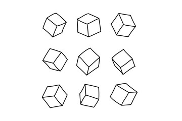 Concept of data cube isolated on background- Technology concept