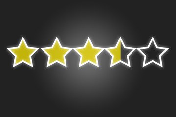 Concept of ranking stars isolated on a background - business concept
