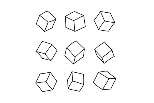 Concept of data cube isolated on background- Technology concept