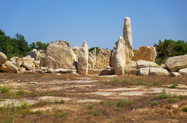 The orthostats forming the entrance to the Northen temple of Hagar Qim, Malta © Serg Zastavkin