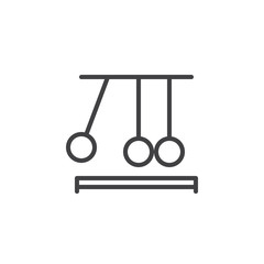Newton's cradle line icon, outline vector sign, linear style pictogram isolated on white. Executive ball clicker symbol, logo illustration. Editable stroke. Pixel perfect