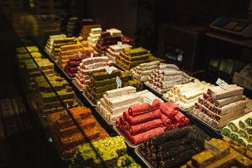 Turkish delight, sweets, candy shop grand bazaar Istanbul