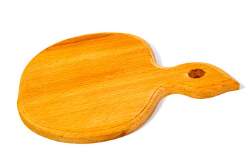 Pure oak cutting board isolated on white