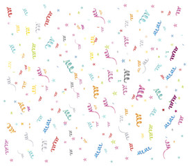 Colorful confetti on white background Vector