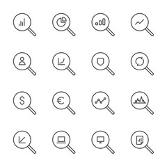 Set of business analytics icons