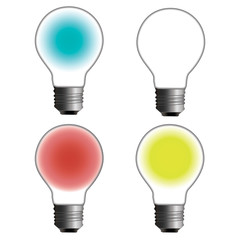 Creative light bulb. Collection of design elements