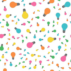 Bulb pattern. Cartoon illustration of bulb seamless pattern .
