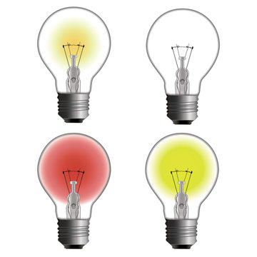 Creative light bulb. Collection of design elements