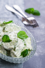 Cucumber salad with mint