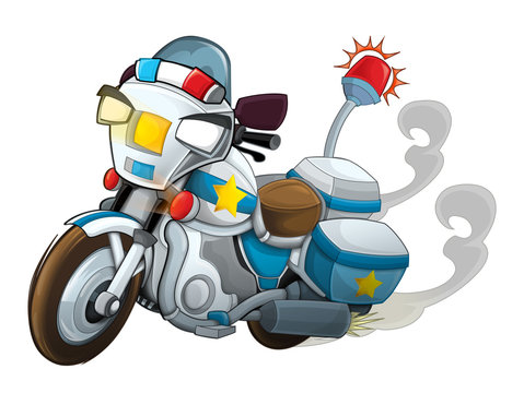 cartoon police motorcycle white blue yellow clip art preview