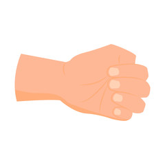hand fist strength isolated on white background