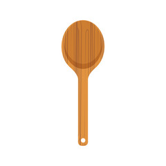 wooden kitchen spoon isolated on white background
