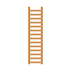Wooden ladder on white isolated on white background