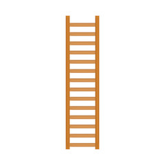Wooden ladder on white isolated on white background