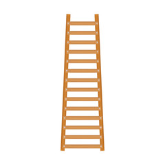 Wooden ladder on white isolated on white background