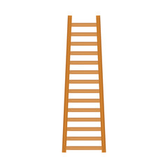 Wooden ladder on white isolated on white background