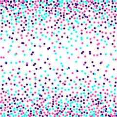 Abstract festive background with lilac and pink confetti. A square template with glitter to create posters, flyers for celebrations and sales.