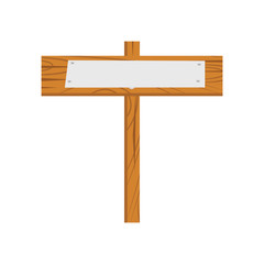 Wood Sign icon cartoon isolated on white background