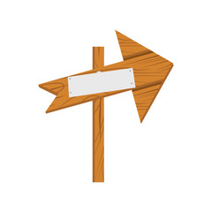 Wooden arrow. Wooden sign arrow icon isolated on white background