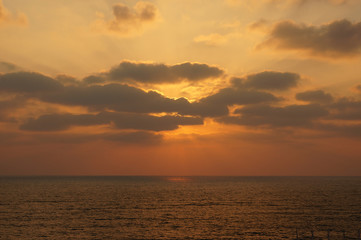 Telaviv, sea view. Sunset.