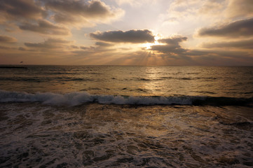 Beautiful sunset on the sea