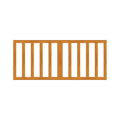 Wooden fence on white background isolated on white background