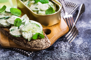 Cucumber salad with mint