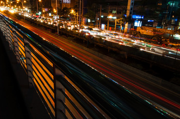 Fototapeta na wymiar Urban traffic night 